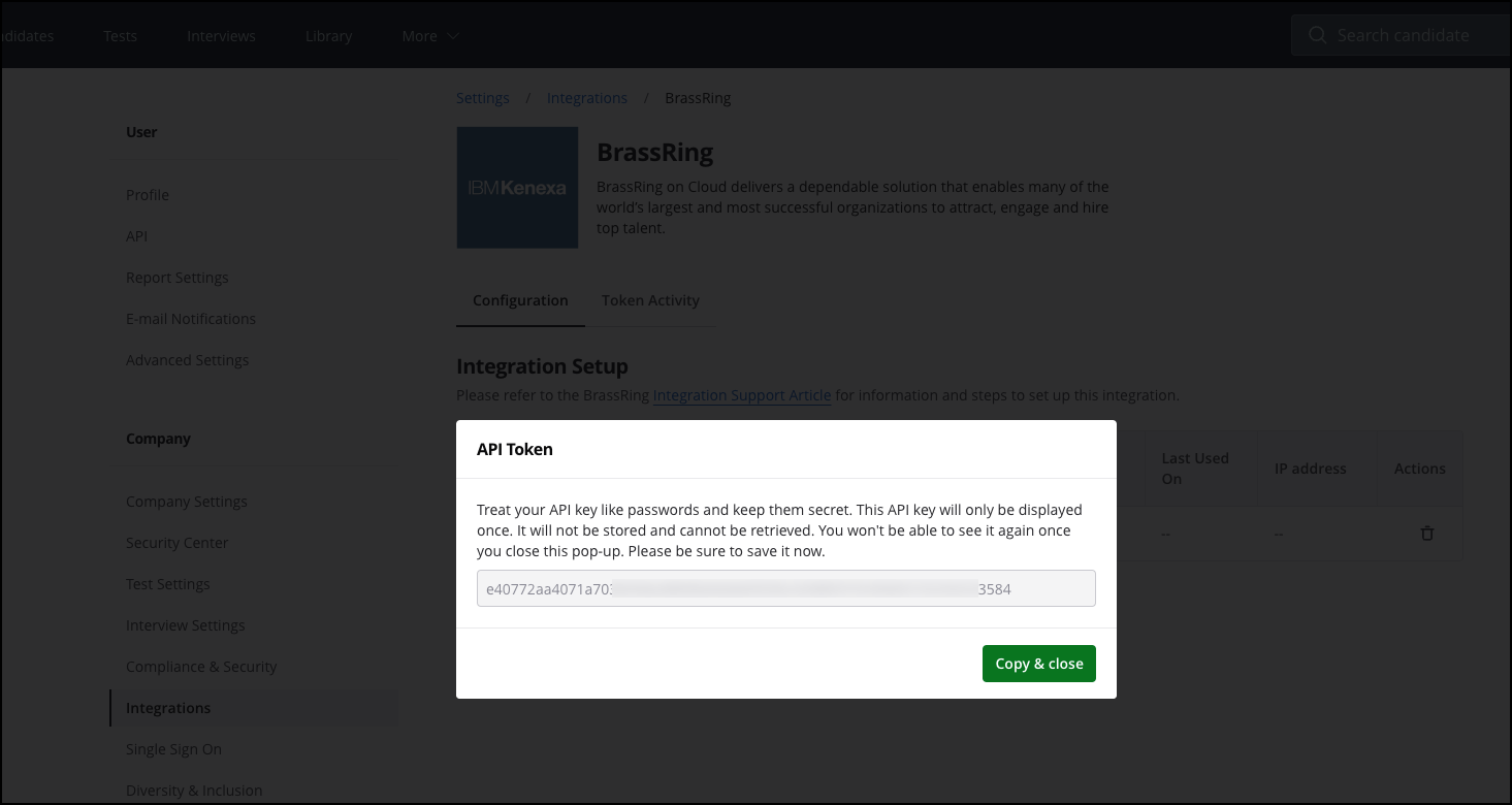 IBM Kenexa BrassRing HackerRank Tests Integration HackerRank Support Center