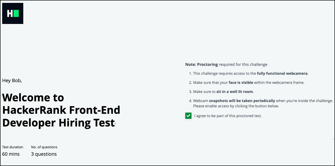 Proctoring HackerRank Tests – HackerRank Support Center