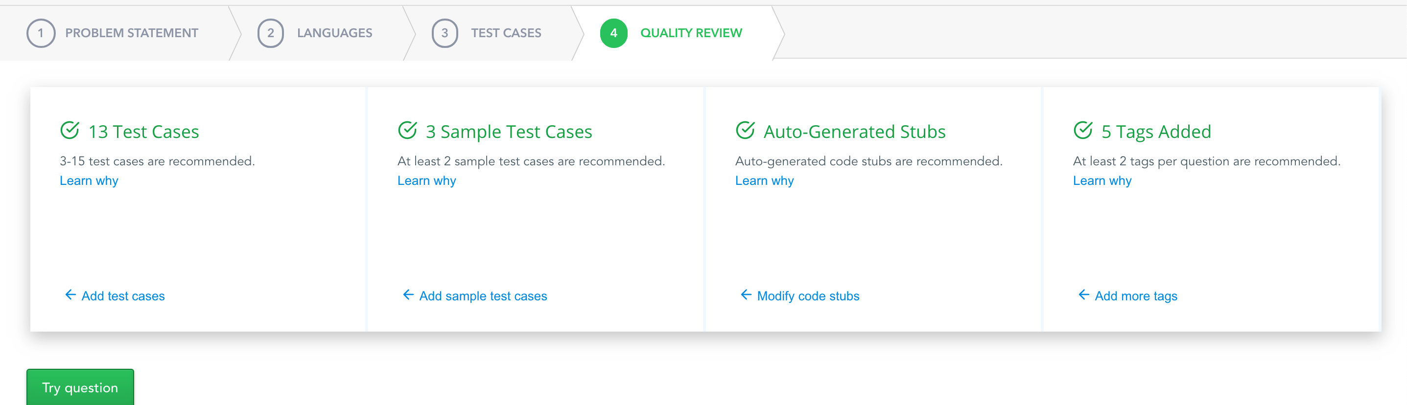 Review Question Quality – HackerRank Support Center